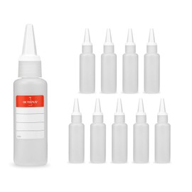 Octopus 10 x 50 ml Plastic Bottles, HDPE Plastic Bottles with Drip Caps, Empty Bottles e.g. for Oils or Deicer, Chemical Resistant