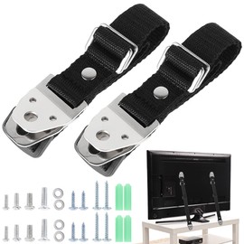 1 Pair of TV Anchor Strap for Baby Proofing/Secure Wall-Mounted Anti-Tip Kit Earthquake Resistant TV Safety Straps for Flat Screen TVs Dresser Cabinet
