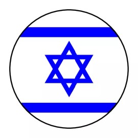 Homemade 30 Israel blue star flag support envelope seals, stickers labels, tags, round