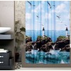 Extra Long Fabric Bathroom Shower Curtain, 180cm Wide by 200cm