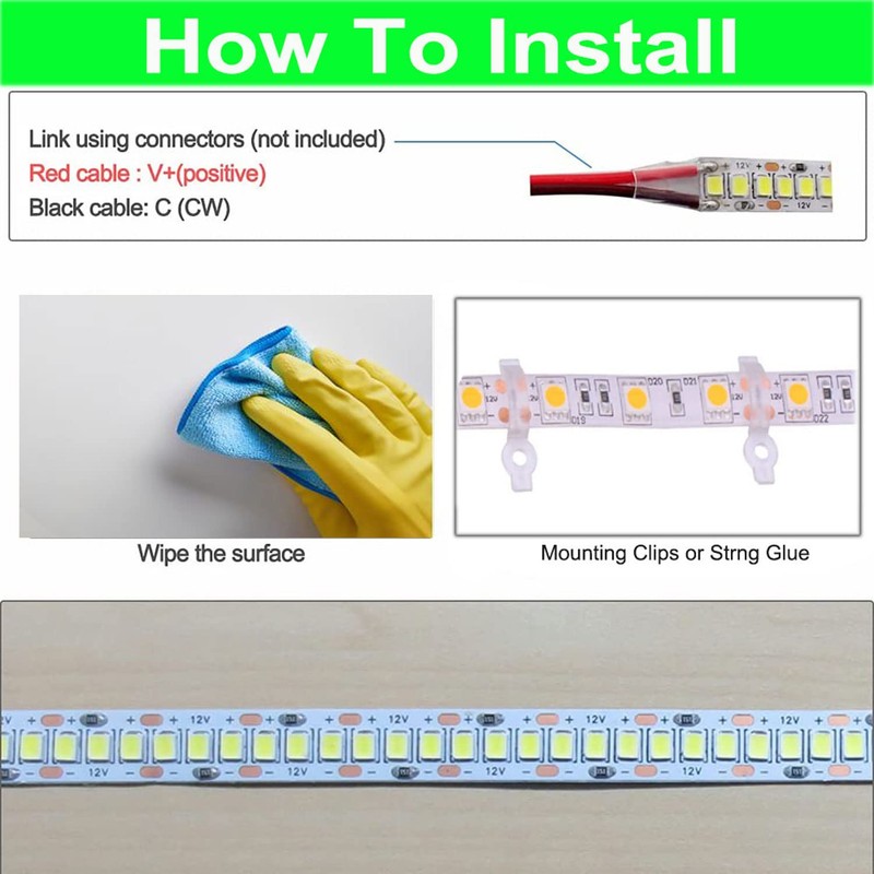 SUYOOULIN LED Strip Lights, SMD 2835 LED Strip, DC12V 1200LEDs