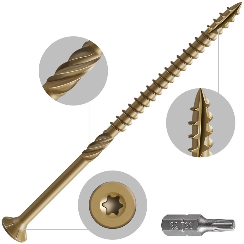 Wensilon #10 * 4" Deck Screws, (106pcs) 2 lbs.Exterior Wood