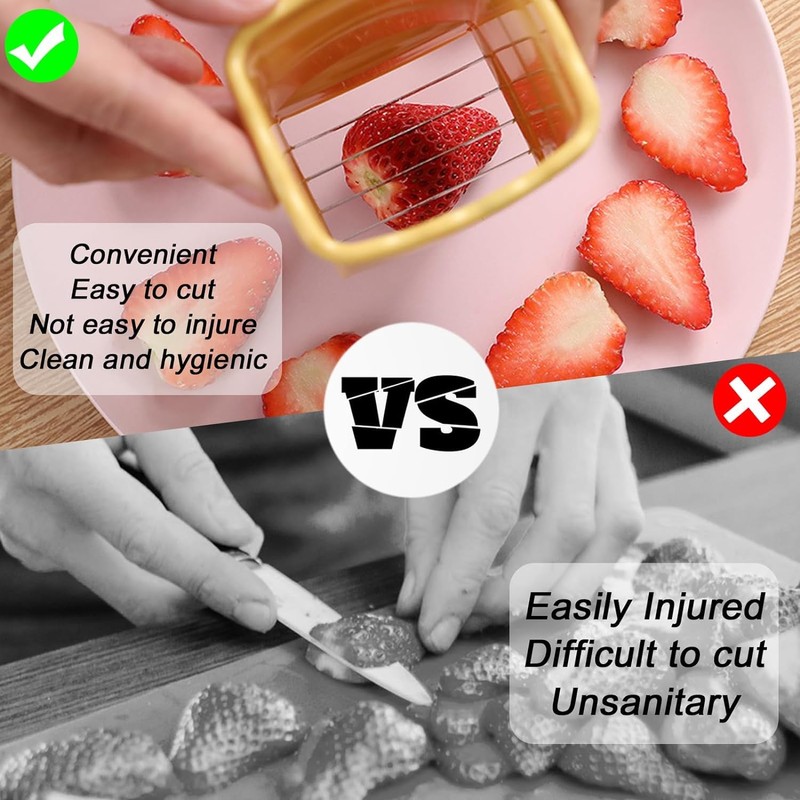 2 Pack Strawberry & Egg Slicer, Sharp Stainless Steel Blade