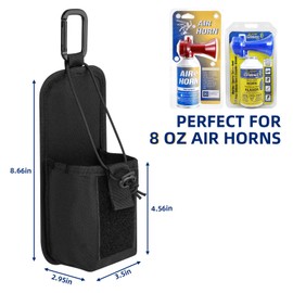 Xxerciz Nylon Pouch for 8 oz Air Horn, Portable Air Horn Holster Holder with Belt Clip Protective Carry Case with Adjustable Drawstring Carabiner for Boating, Sporting Events and Outdoor Camping