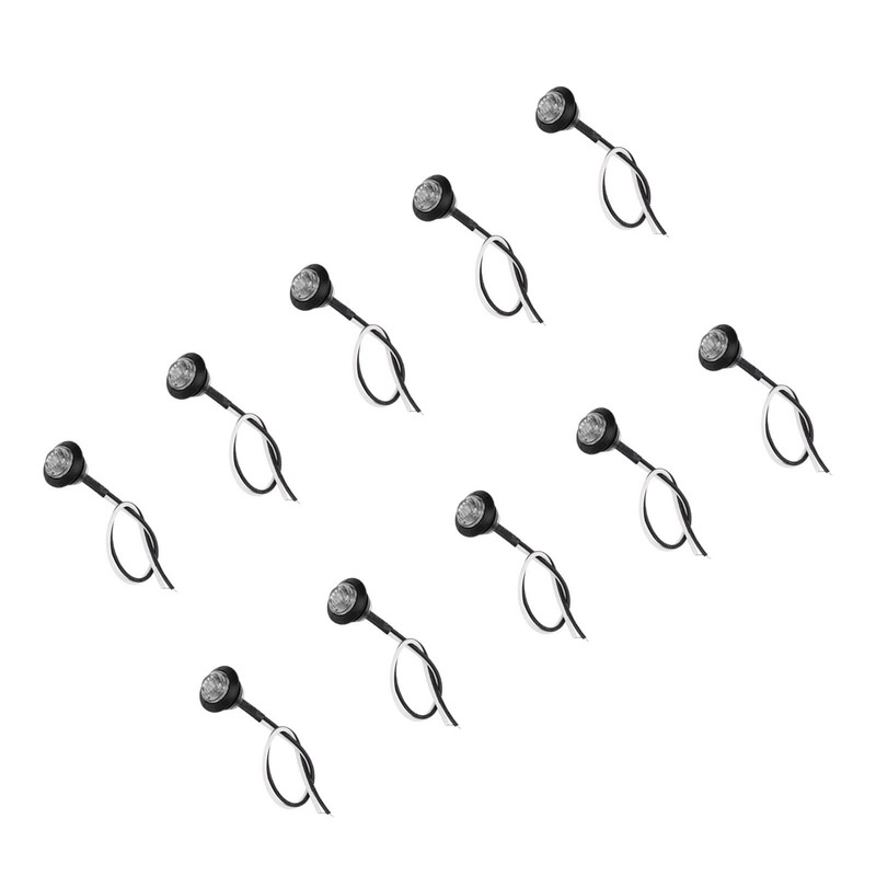 10pcs Side Marker Light 3LED IP68 Waterproof Round Clearance Indicator