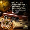 Brass Sundial Compass in Leather Case - Nautical Gifts for