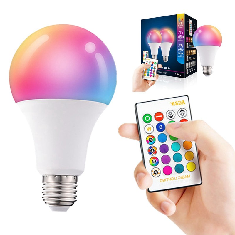 3Pcs LED Bulbs Remote Control Control RGB LED Color Changing