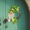 SM SunniMix Artificial Magnolia Flowers Wreath Home Decoration Decorative 13.7x20inch