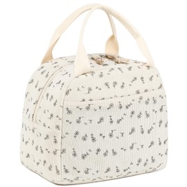 BTOOP - Lonchera para mujeres y hombres, lindas bolsas de almuerzo de pana con aislamiento de gran capacidad, para el trabajo, viajes o picnic