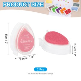PATIKIL Craft Ink Pads for Stamps, Pack of 2 Washable Fingerprint Ink Stamp Pads, Colour DIY Rainbow for Rubber Stamps, Paper, Scrapbooking, Fabric, Wood, Dark Red