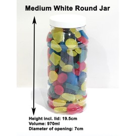 Truly Sweet Candy Assorted White Candy Buffet kit with 10 Plastic Sweet Jars, 2 Tongs and 100 Bags (Pink)