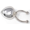 Stephanie Imports Silver Puffed Heart Horseshoe Screwball Keychain With Single-Side