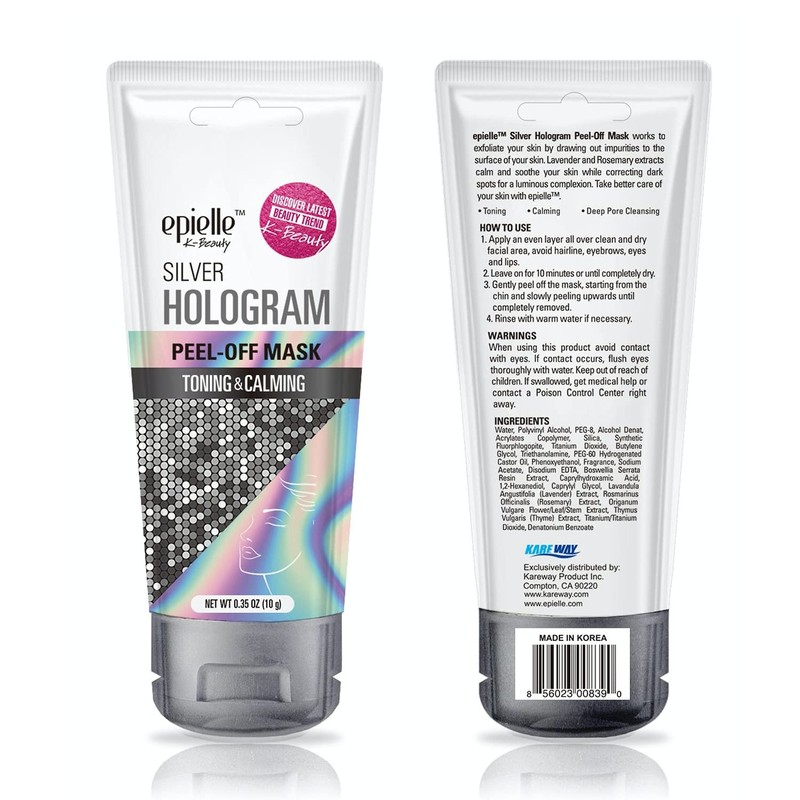 Epille Hologram Peel Off Mask Glitter 4 Variety Pack (Disposable