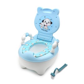 XKMT- Baby Kids Portable Bear Blue Potty Training Seat Toddler Lovely Toilet Seat Stool Chair [P/N: ET-BABY003-BLUE]