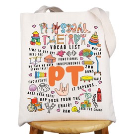 MYSOMY Physical Therapist Tote Bag PT Gift PT PTA Shoulder Bag Physiotherapy Gift PTA Gifts PT Tote Bag (PT UK)