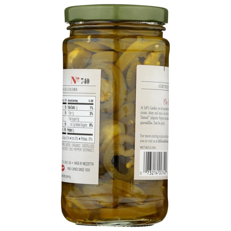 Jeff's Naturals Sliced Tamed Jalapeno Peppers, 12 Ounce (Pack of