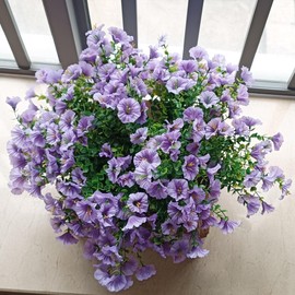 Plastic Flowers for Outdoors Faux Artificial Flower Morning Glory Uv Resistant in Summer