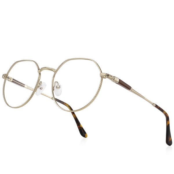 RB.Pilot Classic Round Polygon Reading Glasses for Men Women Light