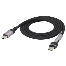 HCFeng 100W Type c Magnetic Charging Cable 180° Rotation Magnetic Charging Cable USB C to USB C Male to Male Fast Charging Cable Type C Data Transfer for Laptop/Tablet/Phone [1M/3.3FT]
