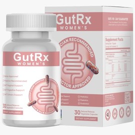 GutRx Women's – Probiotic for Women with Cranberry, D-Mannose & Prebiotics – 28 Billion CFU for Vaginal, Urinary & Digestive Health – Lactobacillus, Bifidobacterium, Vegan, 30 Capsules