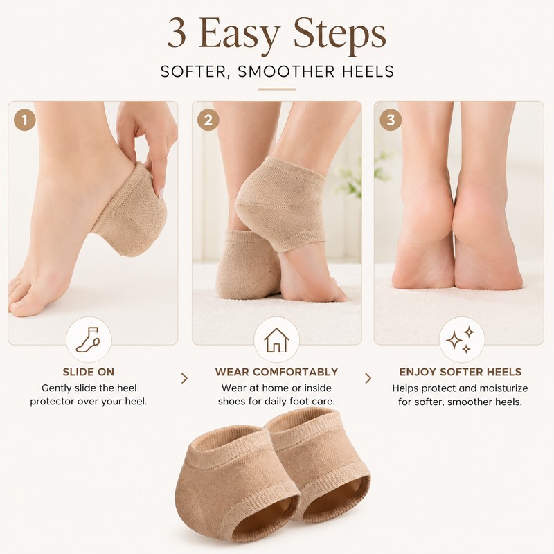 Silicone-Like Heel Protectors for Foot Care – Soft Gel Heel