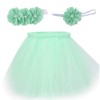 Newborn Photography Props, Soft Fluffy Tutu Skirt, Flower Headband, Wrapped