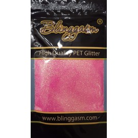 Blinggasm Premium Solvent Resistant Polyester Glitter 3.5 oz by Weight .008 or .015 for Tumblers Crafts Nails Cosmetics Body Paint (Fluorescent #10 FC339 Pink, .008 (1/128") 3.5 oz)