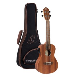 Ortega Guitars, 4-String Timber Series Concert Acoustic-Electric Ukulele w/Bag, Right (RFU11SE)