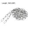 sourcing map Stainless Steel 304 Hardened Proof Coil Chain 1m