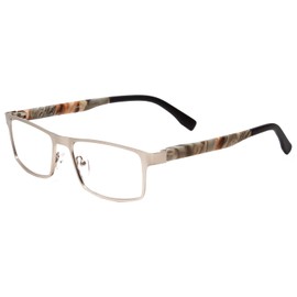 Calabria 5961 Metal Spring Camouflage 53mm Designer Reading Glasses Silver +1.25