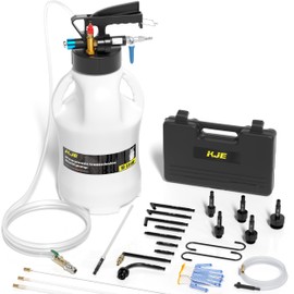 KJE 10L Transmission Fluid Pump and Oil Extractor Tool Kit, Pneumatic Transmission Fluid Pump, 2-Way Vacuum Fluid Evacuator Kit with 15 PCS ATF Filler Adapters and 5 Hoses for Automotive Use