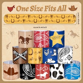 Lcnjscgo 60PCS Western Party Favors Slap Bracelets Cowboy Cowgirl Bracelets Horse Wristbands for Western Themed Party Baby Shower Kids Birthday Party Supplies Decorations