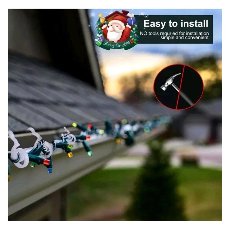 Brightown 100 Mini Plastic Lights Clips Banister Railing Fence Deck