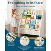 SEIRIONE Sturdy Kids Bookshelf, Children Display Rack, 4 Sling and