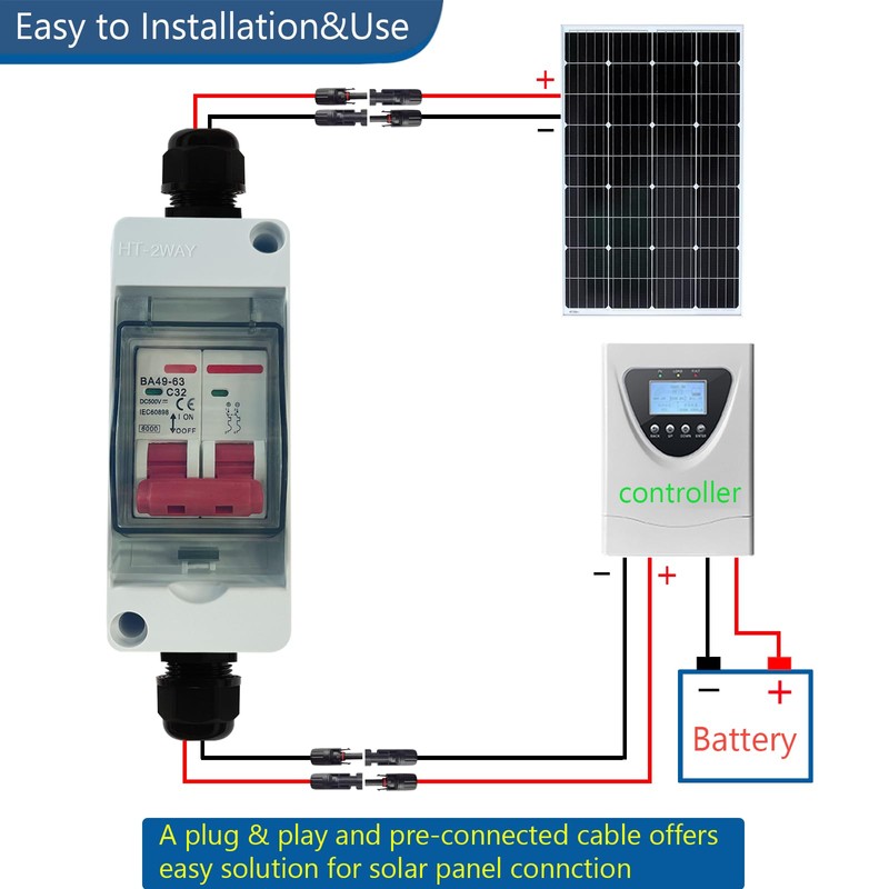 Solar Panels Solar Disconnect Switch with 32 Amp Miniature Circuit