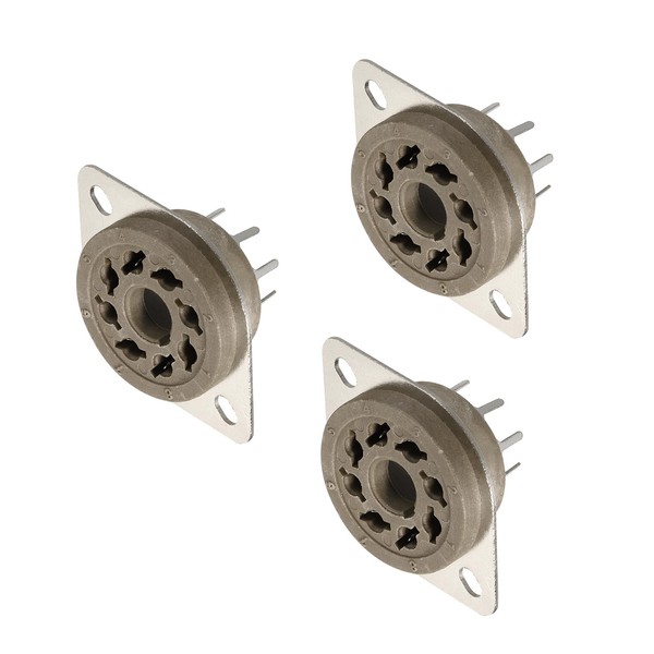 sourcing map 8 pins PCB Tube Socket Ceramics, Vacuum Tube