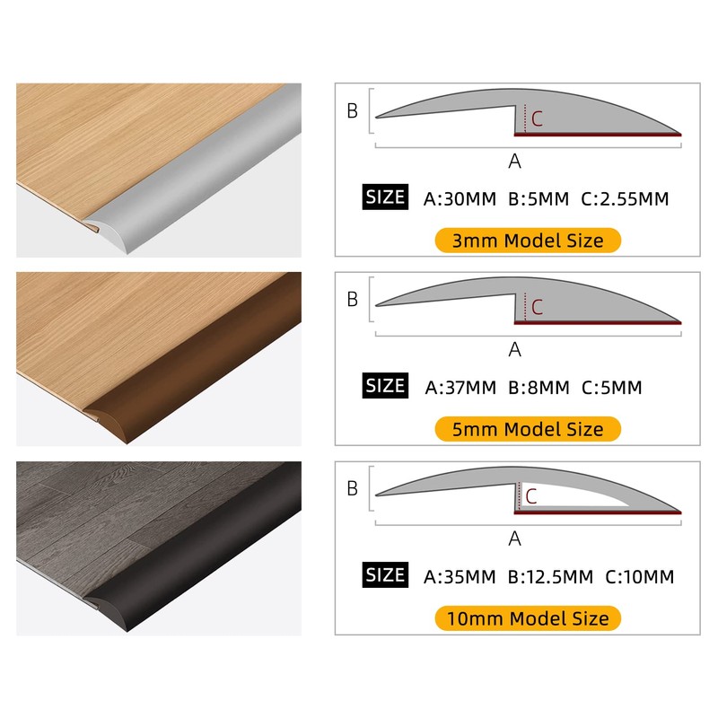 BNELL Carpet & Floor Edging Trim Strip,Self Adhesive-PVC Floor Transition