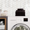 STICKGOO 10-Sheet Herringbone Tile Peel and Stick Backsplash, Dolomite White
