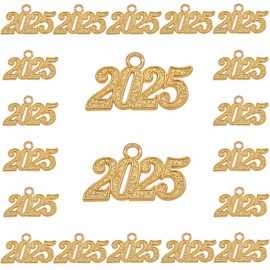20pcs Small Metal 2025 Graduation Charms for DIY Jewellery Making Craft Accessory Hat Tassels Bracelet Necklace Girl Jewelry Keyring Key Letter Chain Handbag Decoration Wedding Party Pendant (Gold)