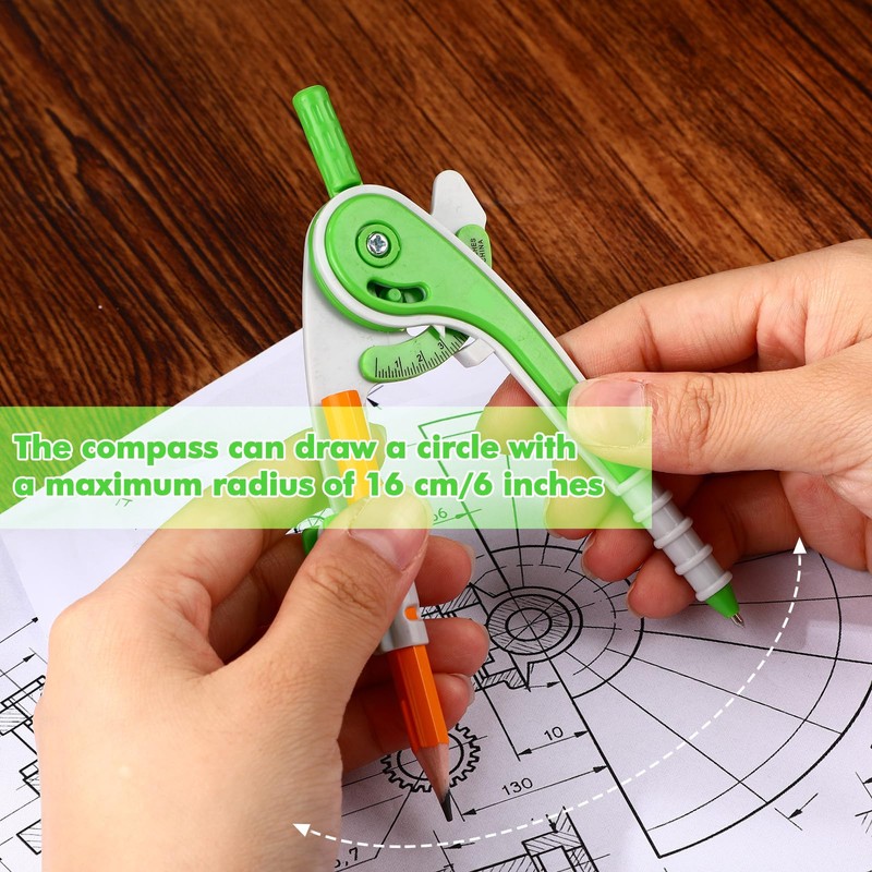 Zonon 1 Set Plastic Geometry Math Set 7 Pcs Includes