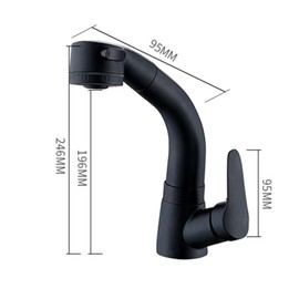 MFQJJRRMI Bathroom Faucet with Pull Out Sprayer Dual Mode Hot and Cold Liftable Single Handle Multifunctional Retractable Single Hole Basin Mixer Tap,Paint(Paint)