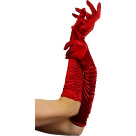 Smiffys Long Temptress Gloves Red