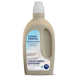 The Clean People Liquid Fabric Softener - Softens & Removes Static Cling - Vegan (50 Fl Oz, Fragrance Free)