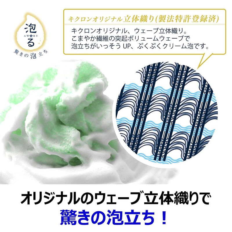 Kikulon Body Towel, Bubble Star, Soft, Green, Set of 2