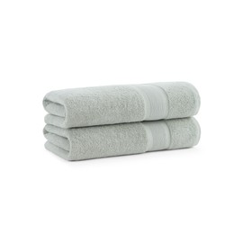 Aston & Arden Solid Turkish Bath Towels - Set of 2 - Extra Soft & Plush with Finest Long-Staple Aegean Cotton, 600 GSM, Luxury Towel for Spa, Hotel, and Bathroom, 30 x 60, Weathered Grey