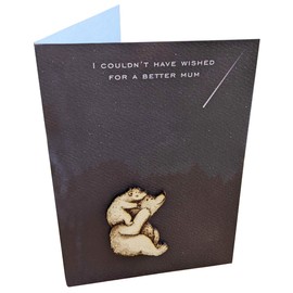 Special Mothers Day Card or Mum Birthday Card with Wooden Bears
