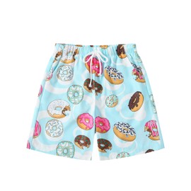 Eymitory Boy's Summer Ice Cream Bandana Shorts Graphic Boho Paisley Print Kids Drawstring High Waisted Shorts with Pockets