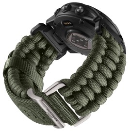 Bandletic Compatible with Garmin Instinct Watch Band - R-Nylon Survival Paracord Woven Nylon Strap Quick Fit 22mm Watch Band for Fenix 7/6/5/Forerunner 965/955/945/935/745/Epix 2/Approach S70/S62/S60