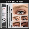 Microblading Eyebrow Pencil, 2-in-1 Dual Ended Eyebrow Pen with 4-Fork-Tip