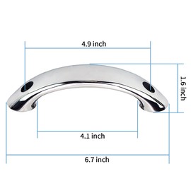 Laorde 316 Solid Stainless Steel Boat Grab Handle 6.5 inch Marine Grade Heavy Duty Grab Bar Handrail with Fastener (2 PCS)